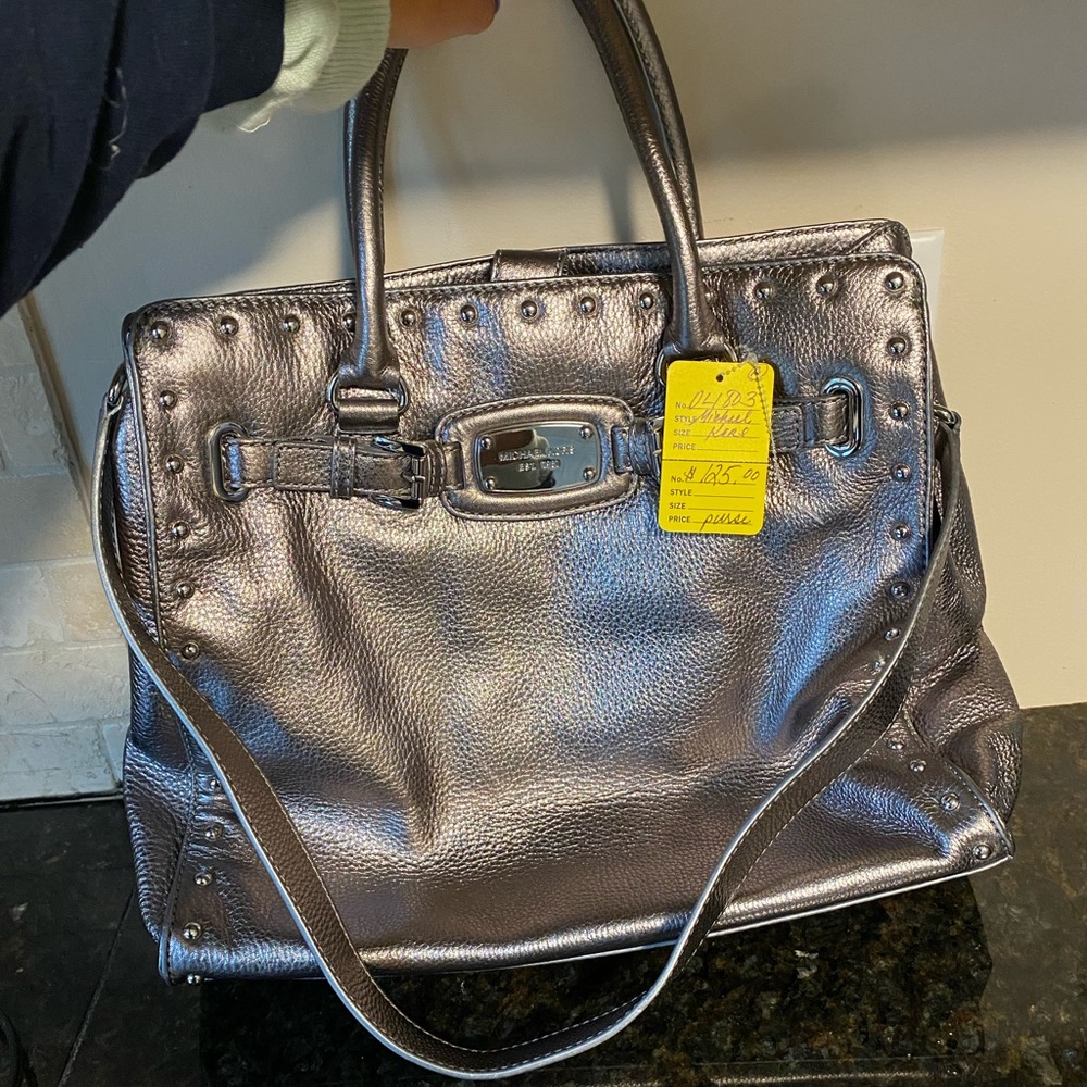 Large Michael Kora Pewter purse NWOT